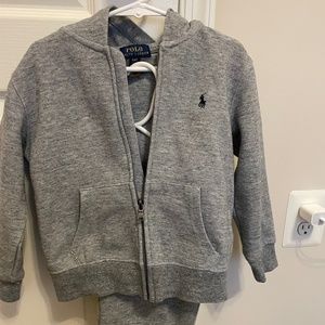 Gray Toddler Polo Pants & Hoodie Set 4T
